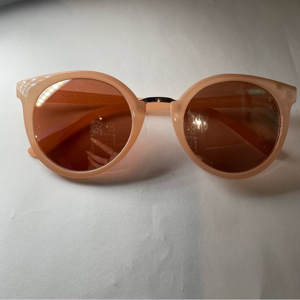 Trendy Peach Round Sunglasses